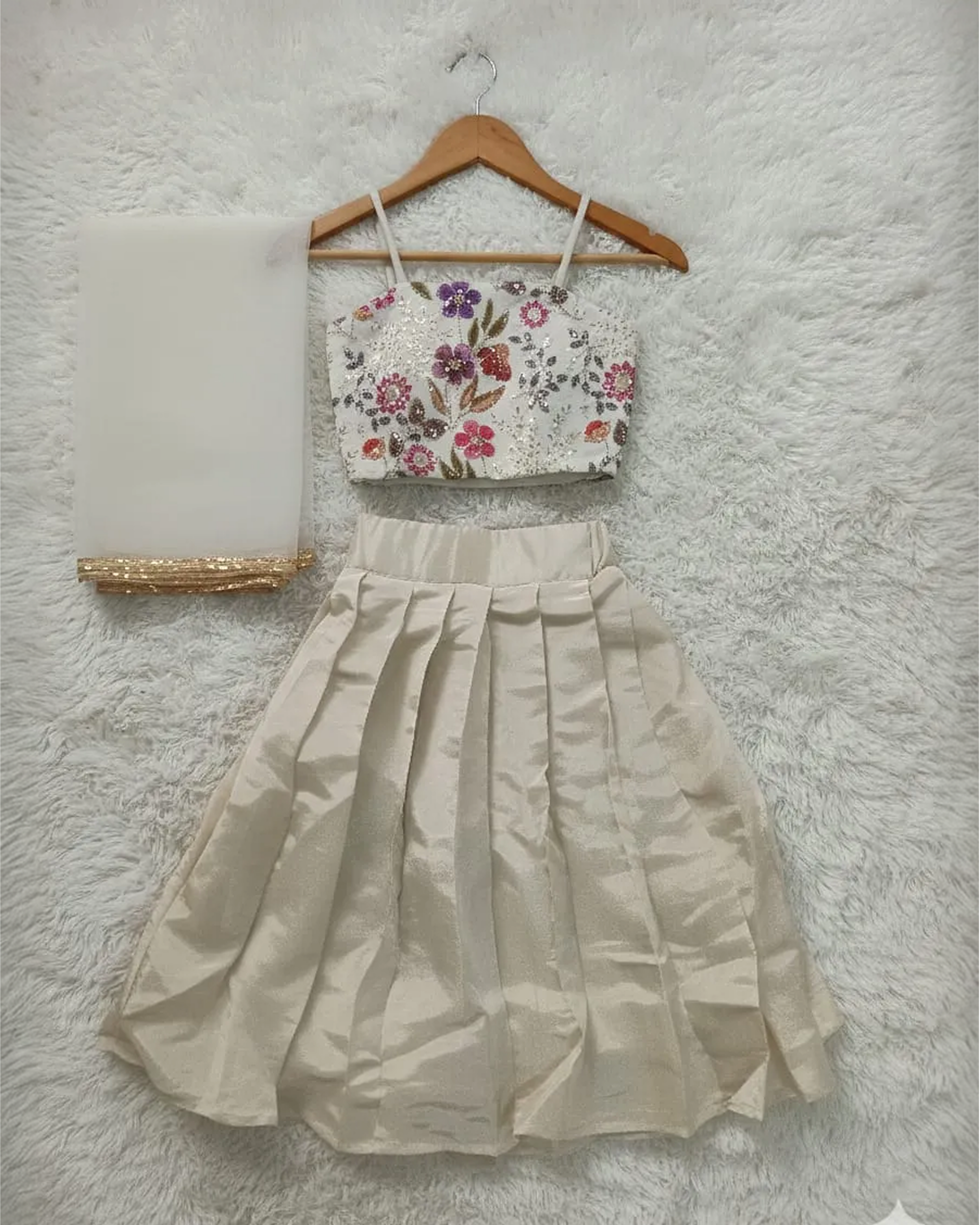 Little ivory floral lehenga