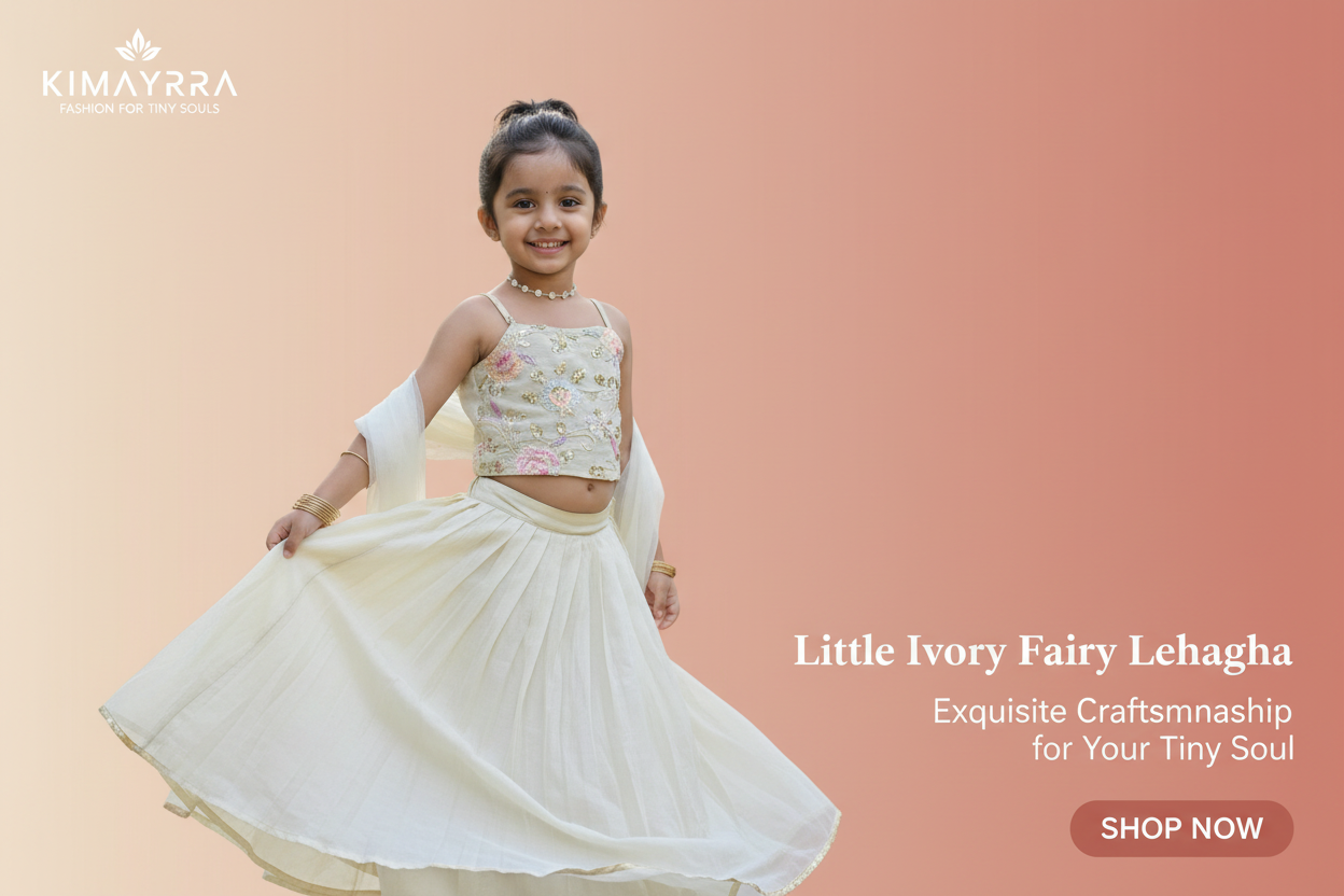 Kimayrra Hero Banner with Little Ivory Fairy Lehenga